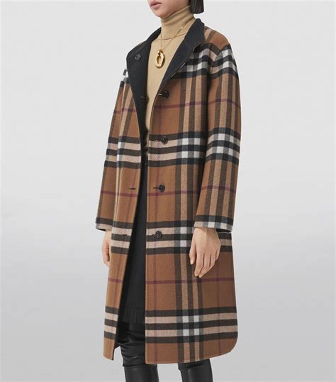 burberry wool coat sizing|burberry reversible check wool coat.